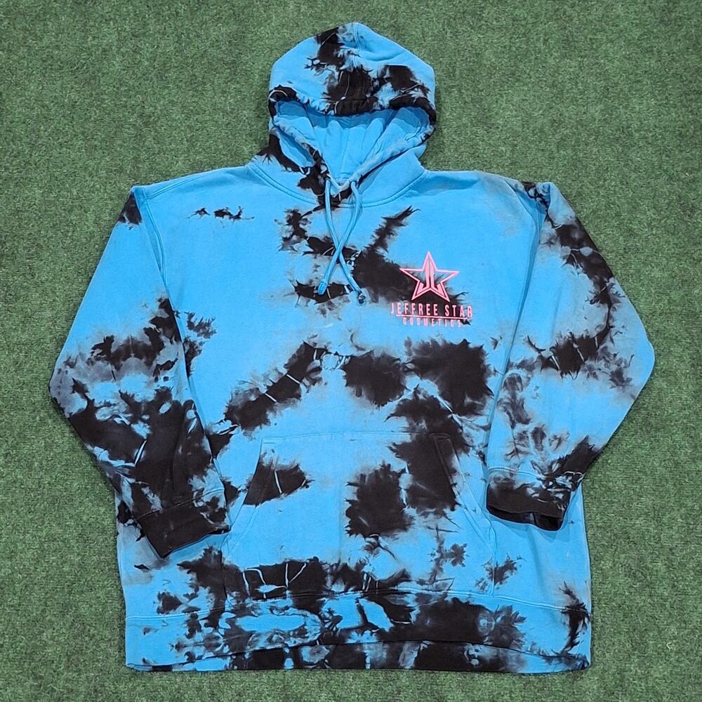 Jeffree Star Cosmetics Womens XL Spell Out Acid Wash Hoodie Sweatshirt USA